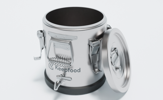 Термос 4 л Keepfood полностью нержавеющий прорезиненное основание с краном